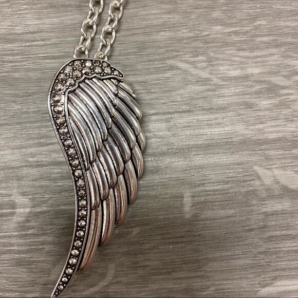 Wing Silver Necklace and Earring Set - Picture 2 of 5